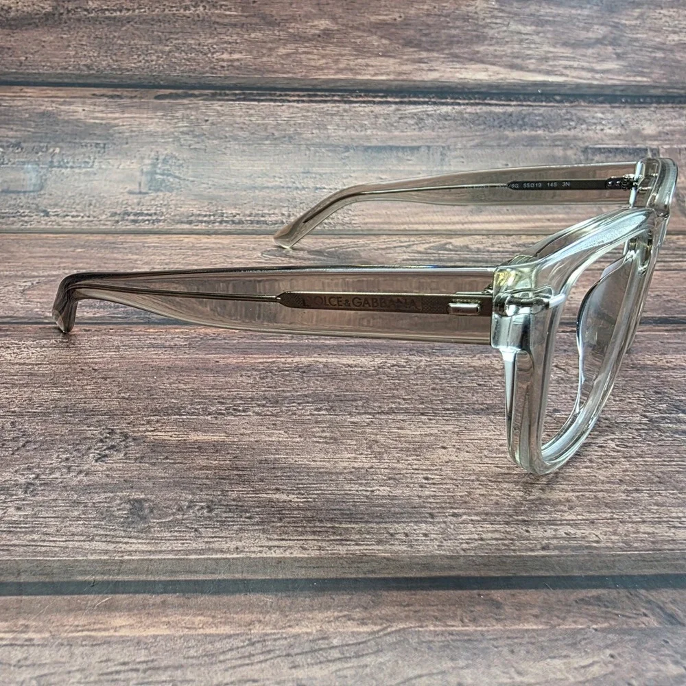 Dolce & Gabbana DG 4223-F Transparent Grey Square Eyeglasses 55-19-145 Italy